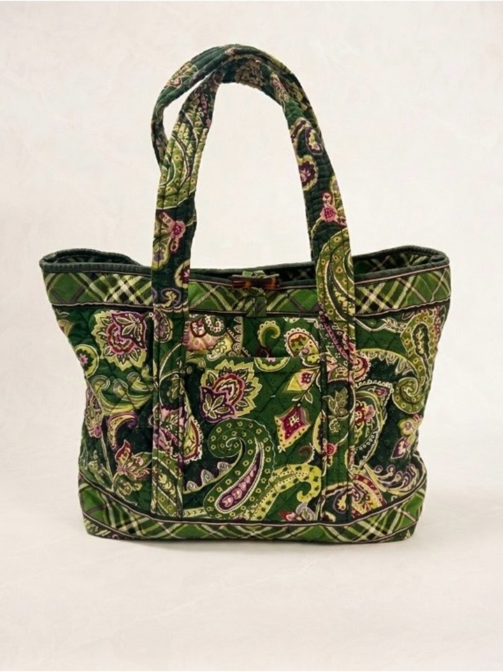 Vintage Vera Bradley Chelsea Green Toggle Tote Mint